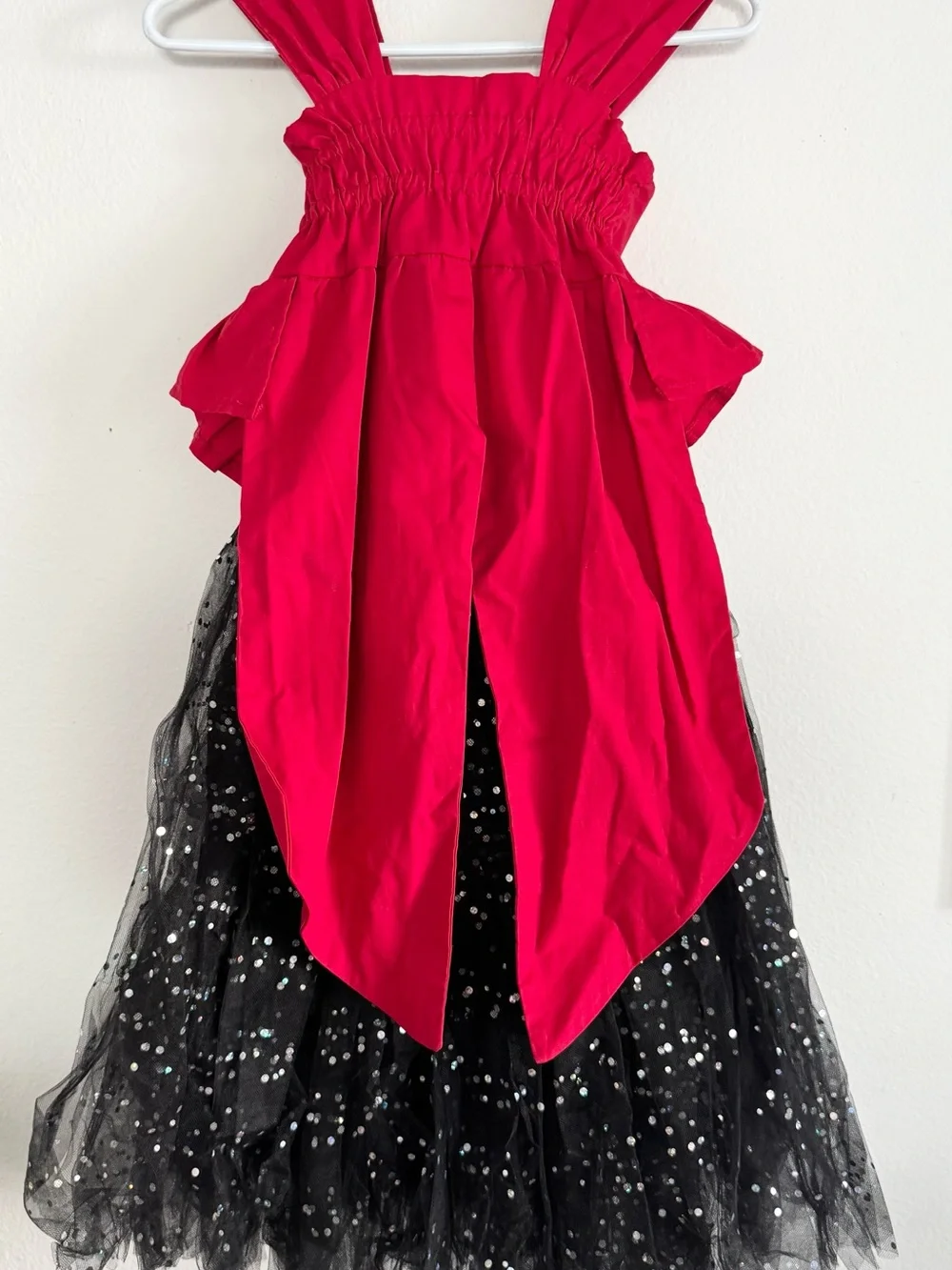 Red & Black Sequin Ringmaster Costume Dress with Tulle Skirt — Girls ~5-7